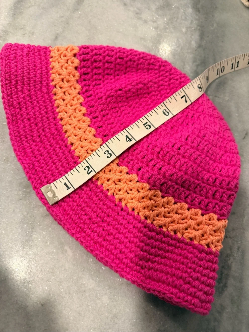 Handmade Crochet Bucket Hat 100% Cotton Lightweight Packable Festival Boho Beach